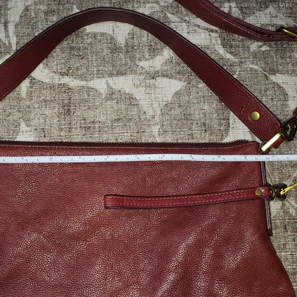 Fossil Amelia Hobo Shoulder Bag and Wallet Set (and Coin Purse) Leather Burgundy - Picture 12 of 16